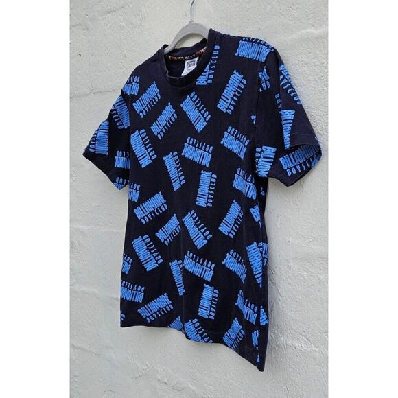 Billionaire Boys Club Mens T Shirt Large Blue All Over Logo Print Crew BBC Tee - Picture 4 of 9